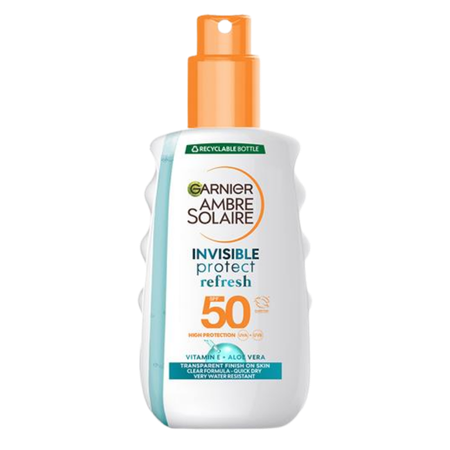 Garnier Ambre Solaire Invisible SPF50 Protect Refresh Sunscreen Spray ...