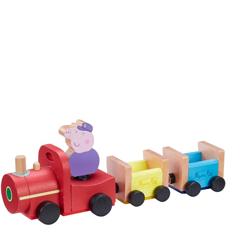 Gurli Pig Wooden Train with Grandpa Pig